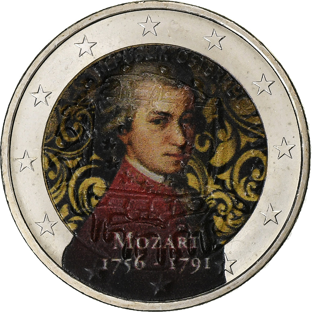 Austria,

2 euros,

Mozart