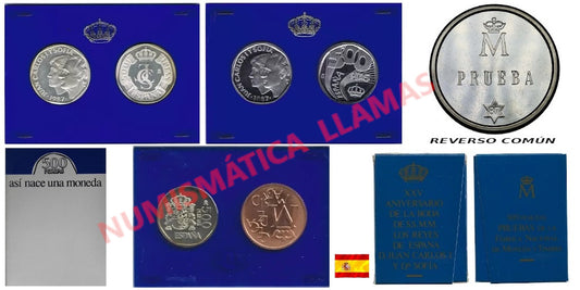 ESPAÑA BODAS DE PLATA DE S.S.M.M 1987 CARTERA AZUL