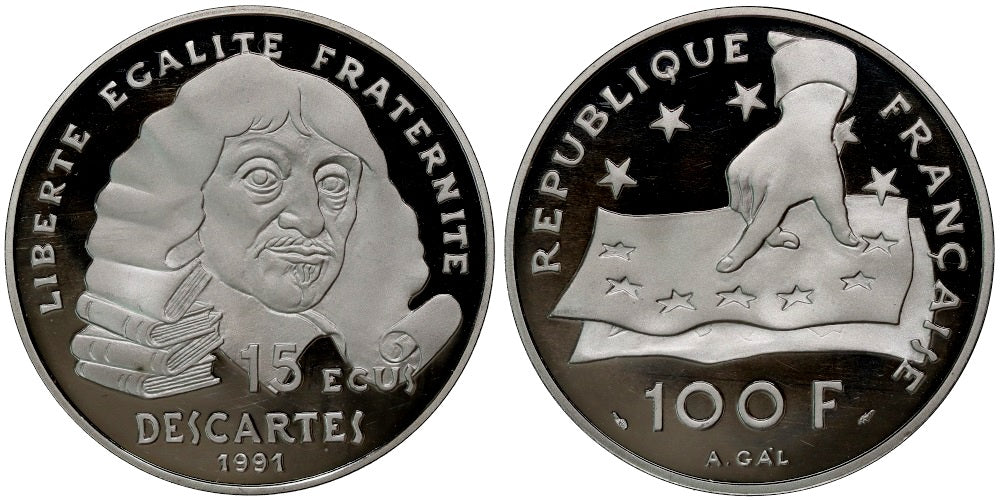 FRANCIA 100 FRANCOS-15 ECUS 1991 DESCARTES