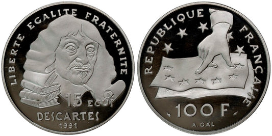 FRANCIA 100 FRANCOS-15 ECUS 1991 DESCARTES