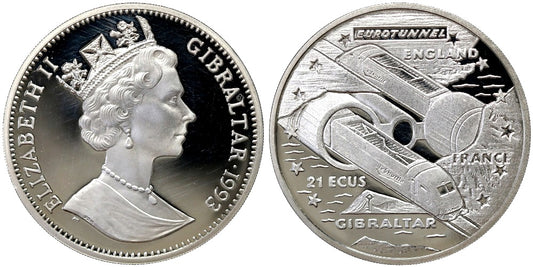 GIBRALTAR 21 ECUS 1993 EUROTUNEL