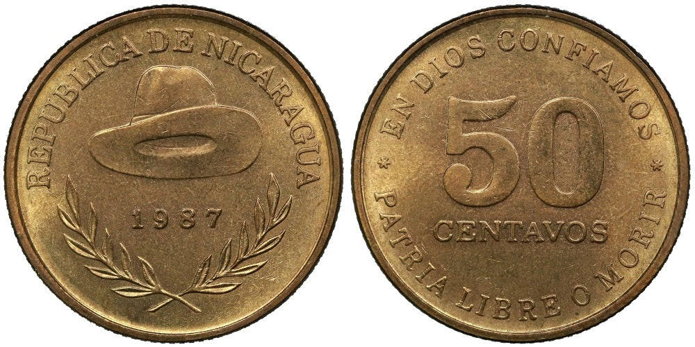 NICARAGUA 50 CENTAVOS 1987