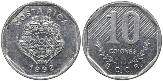 COSTA RICA 10 COLONES 1992