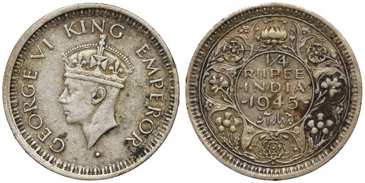 INDIA BRITANICA 1/4 RUPIA 1945 JORGE VI
