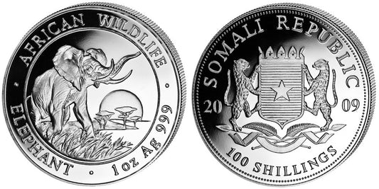 SOMALIA 100 SHILLINGS 2009 ELEFANTE