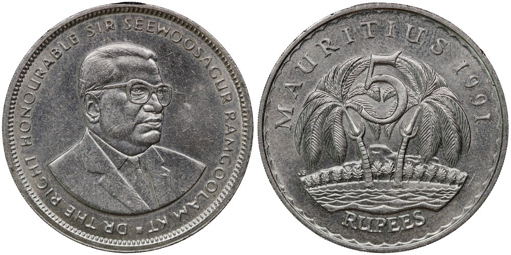 MAURICIO 5 RUPIAS 1991