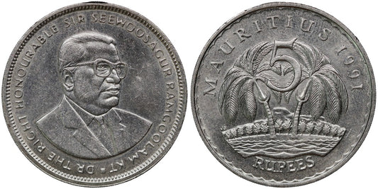 MAURICIO 5 RUPIAS 1991