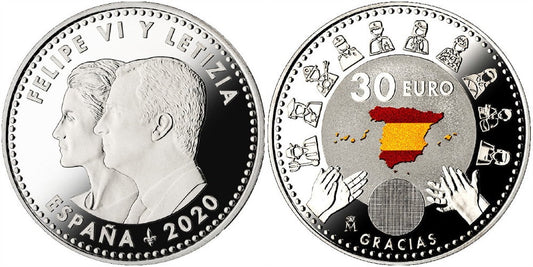 ESPAÑA 30 EUROS 2020 HEROES CONTRA LA PANDEMIA