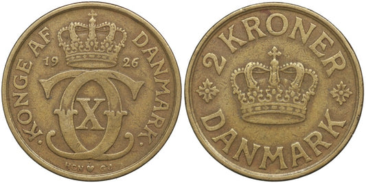 DINAMARCA 2 KRONER 1926 CRISTIAN X