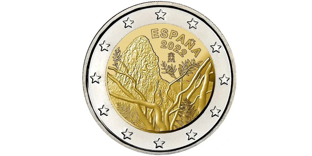2 EUROS ESPAÑA 2022 PARQUE NACIONAL DE GARAJONAY