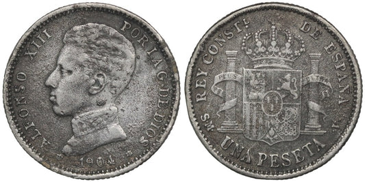 FALSA DE EPOCA 1 PESETA 1904