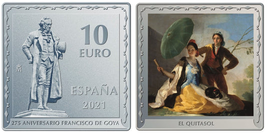 FELIPE VI  10 EUROS 2021  275 ANIVERSARIO DE GOYA – EL QUITASOL