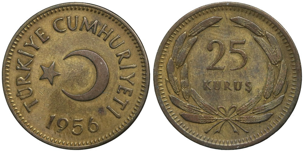 TURQUIA 25 KURUSH 1956
