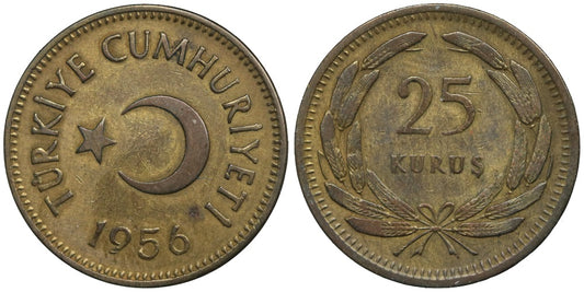 TURQUIA 25 KURUSH 1956