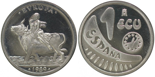 ESPAÑA 1 ECU 1989  EUROPA RAPTADA POR ZEUS