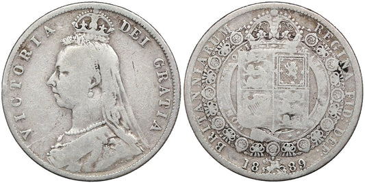 INGLATERRA 1/2 CORONA 1889