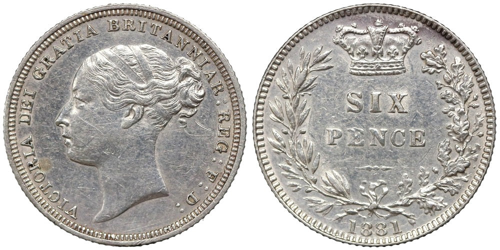 INGLATERRA 6 PENIQUES 1881