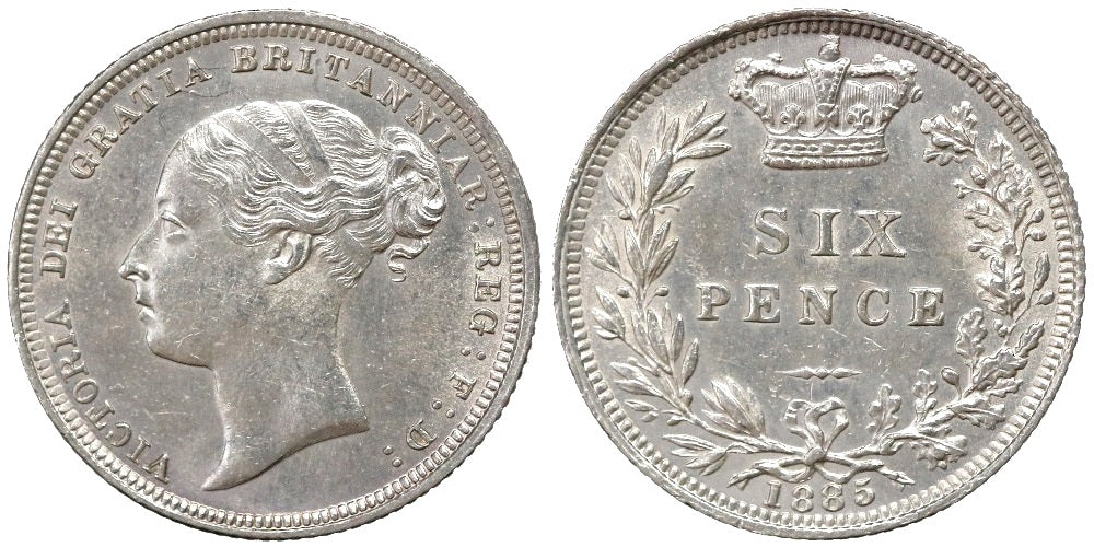 INGLATERRA 6 PENIQUES 1885