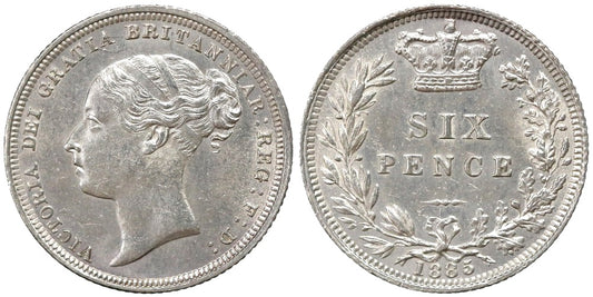 INGLATERRA 6 PENIQUES 1885