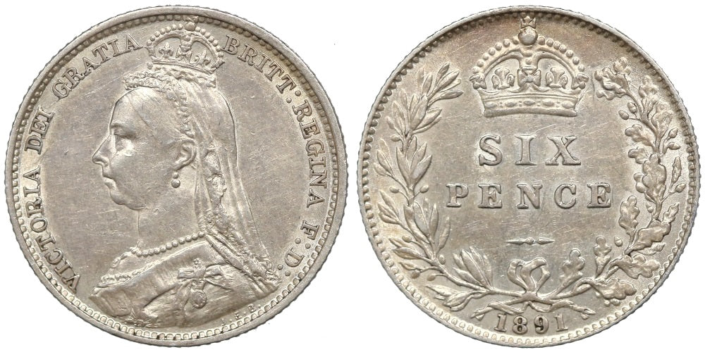 INGLATERRA 6 PENIQUES 1891