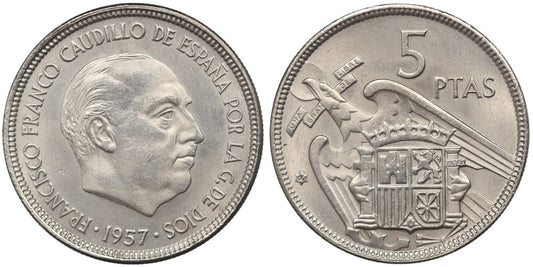 ESTADO ESPAÑOL  5 PESETAS 1957*60