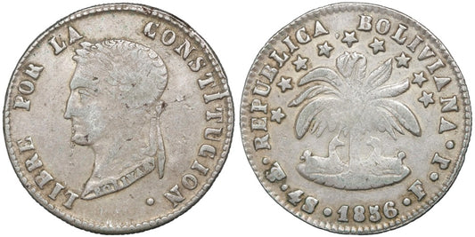 BOLIVIA 4 SOLES 1856