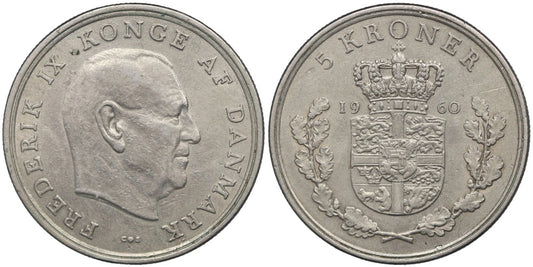 DINAMARCA 5 KRONER 1960