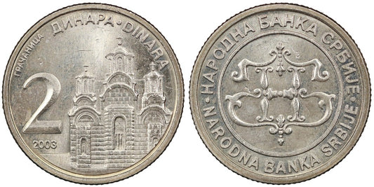 SERBIA 2 DINARA 2003