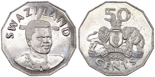 SUAZILANDIA 50 CENTS 1998
