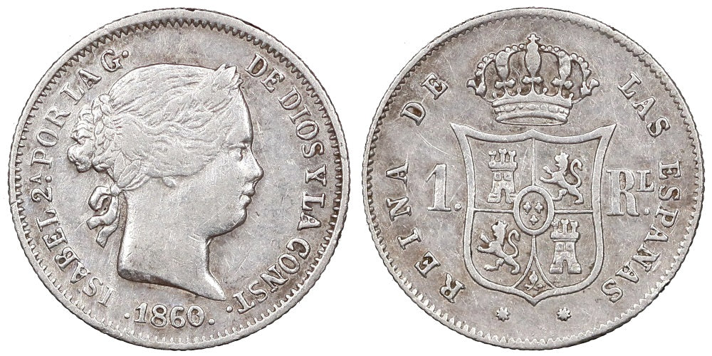 ISABEL II  1 REAL 1860/59 BARCELONA