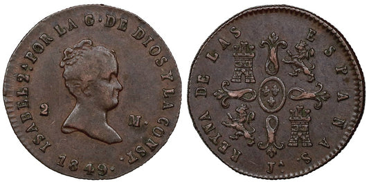 ISABEL II  2 MARAVEDIS 1849 JUBIA