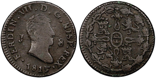 FERNANDO VII  8 MARAVEDIS 1817 JUBIA