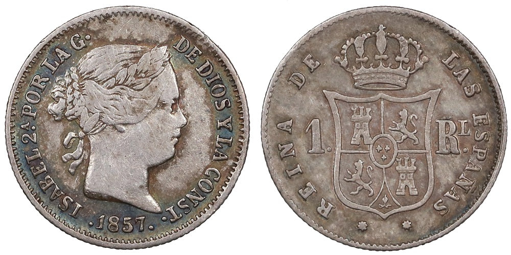 ISABEL II  1 REAL 1857 BARCELONA