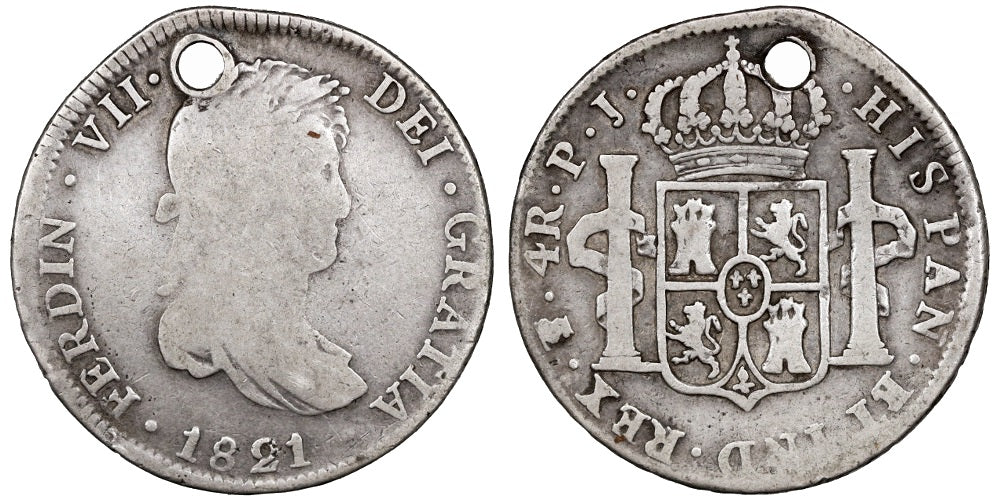 FERNANDO VII  4 REALES 1821 POTOSI PJ