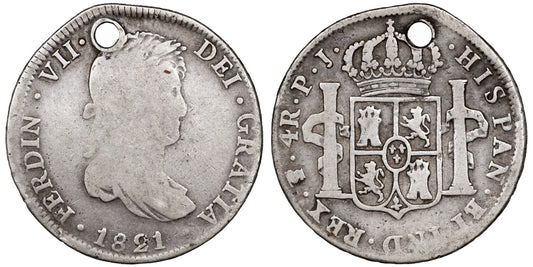 FERNANDO VII  4 REALES 1821 POTOSI PJ
