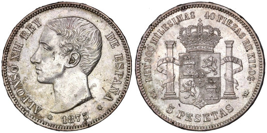 ALFONSO XII  5 PESETAS 1875