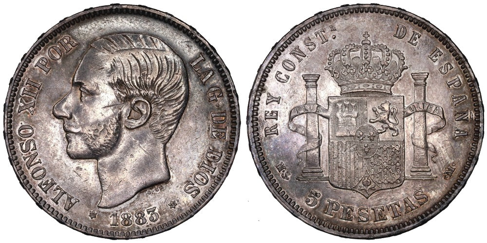 ALFONSO XII  5 PESETAS 1883