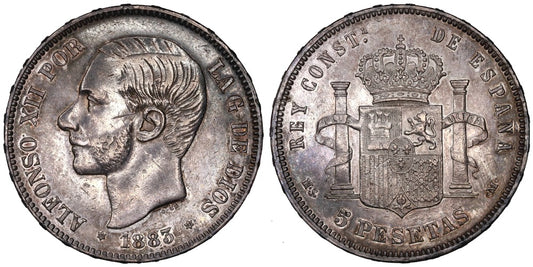 ALFONSO XII  5 PESETAS 1883