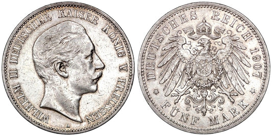 ALEMANIA (ESTADO DE PRUSIA) 5 MARCOS 1907 A  GUILLERMO II