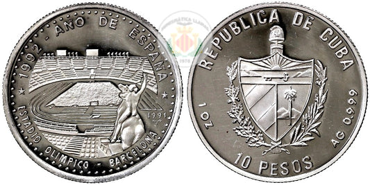 10 PESOS 1991 OLIMPIADAS DE BARCELONA