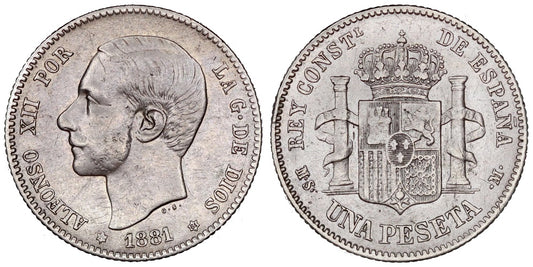 ALFONSO XII  1 PESETA 1881