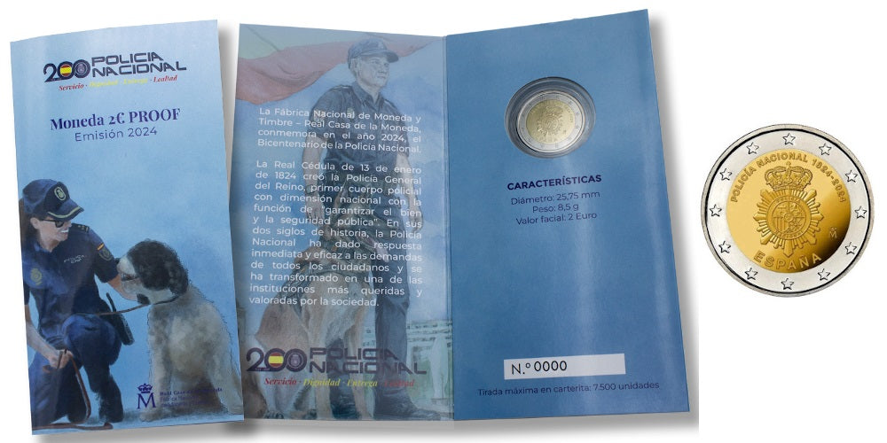 ESPAÑA CARTERA 2 EUROS 2024 POLICIA NACIONAL