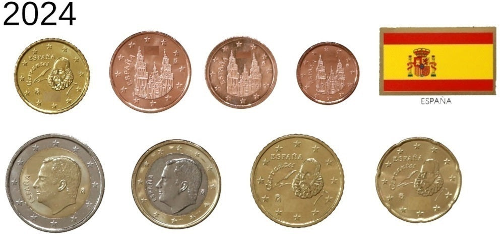 ESPAÑA TIRA EUROS 2024 (LOS 8 VALORES DEL EURO)