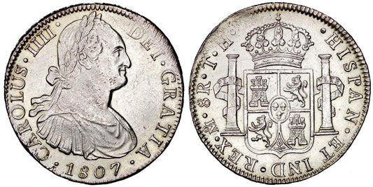 CARLOS IV  8 REALES 1807 MEXICO TH