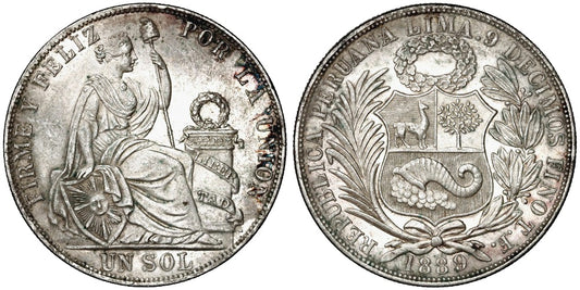 PERU 1 SOL 1889 LIMA TF