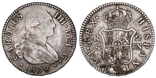 CARLOS IV  2 REALES 1808 SEVILLA CN