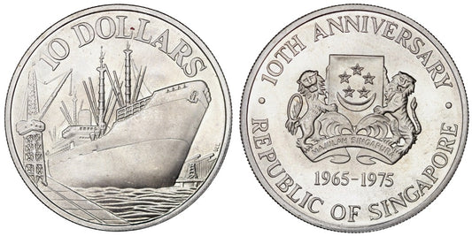 SINGAPUR 10 DOLARES 1975