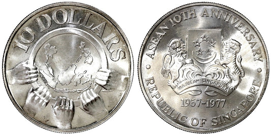 SINGAPUR 10 DOLARES 1977