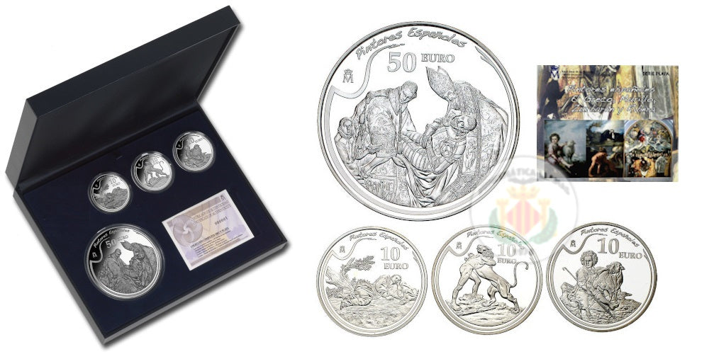 ESPAÑA ESTUCHE PLATA 2011 SERIE PINTORES ESPAÑOLES