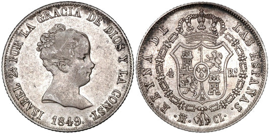ISABEL II  4 REALES 1849 MADRID CL